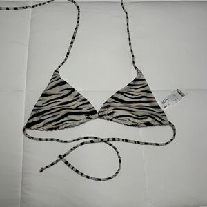 Zebra Print Triangle Bikini Top